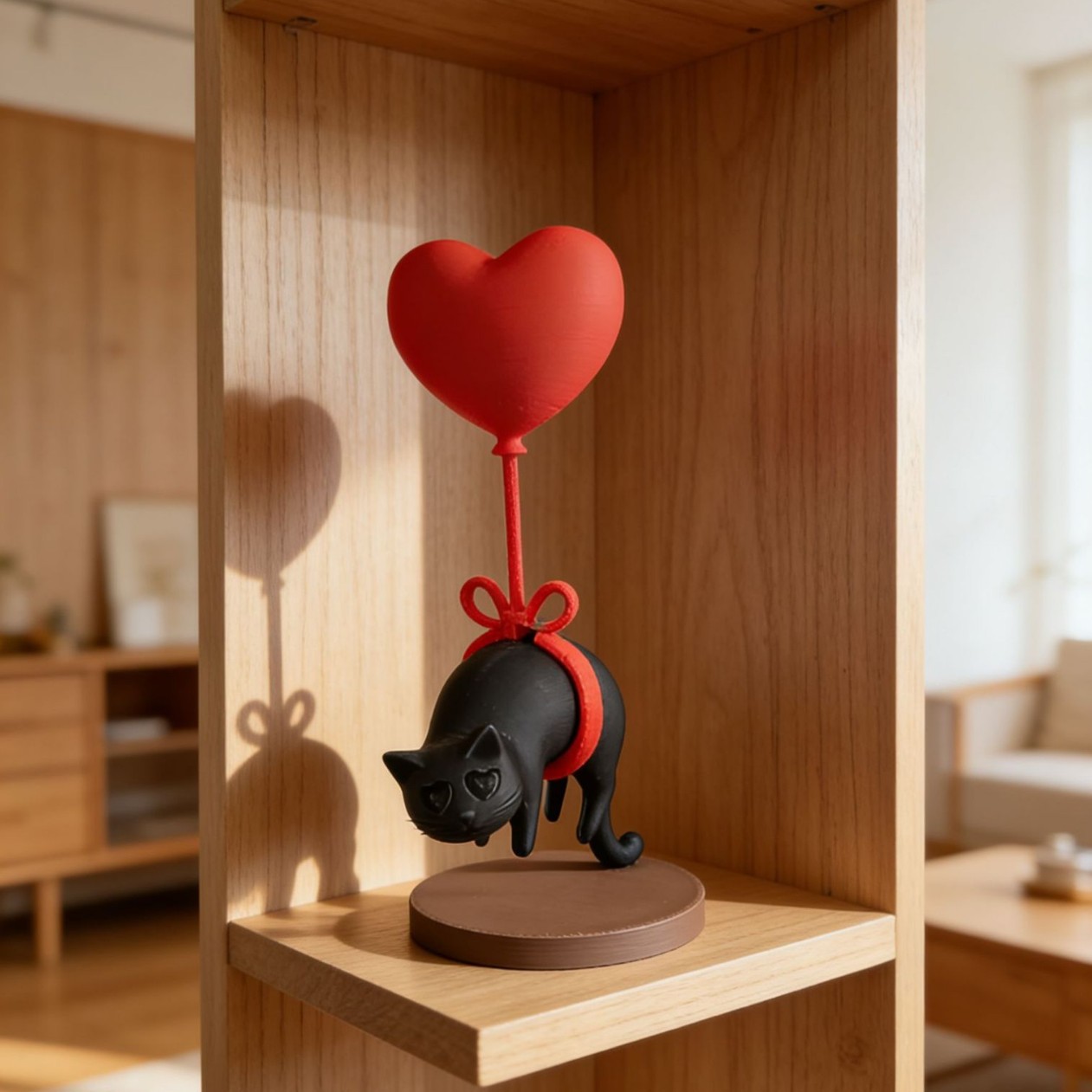 3D Printing Table - Gato Flutuante com Balão em Forma