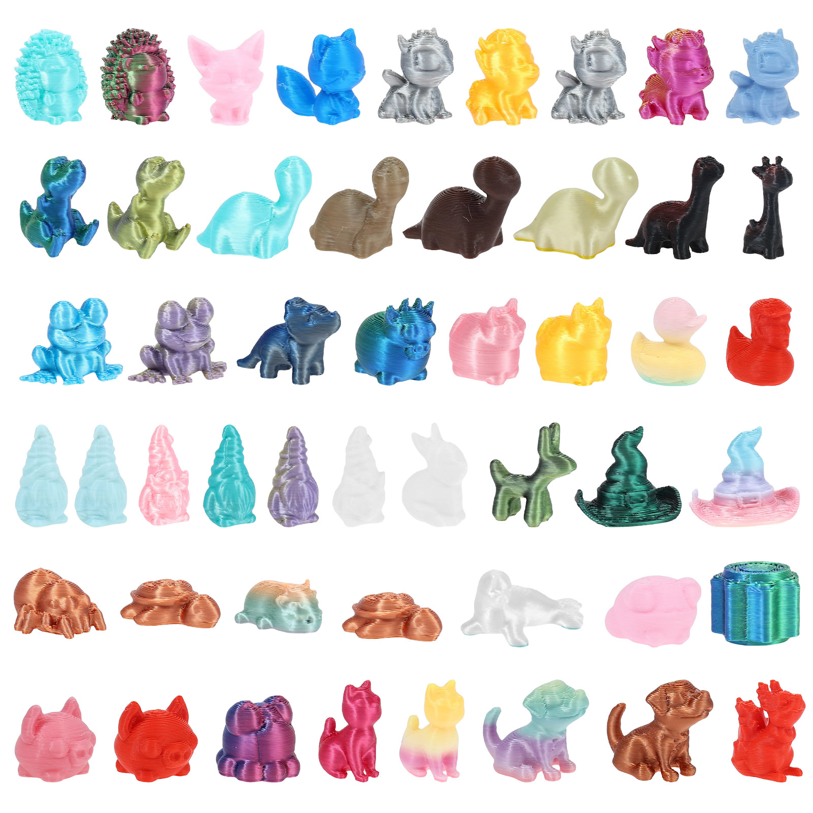 3D Printing Pot - 50 Peças Mini Figuras de Animais