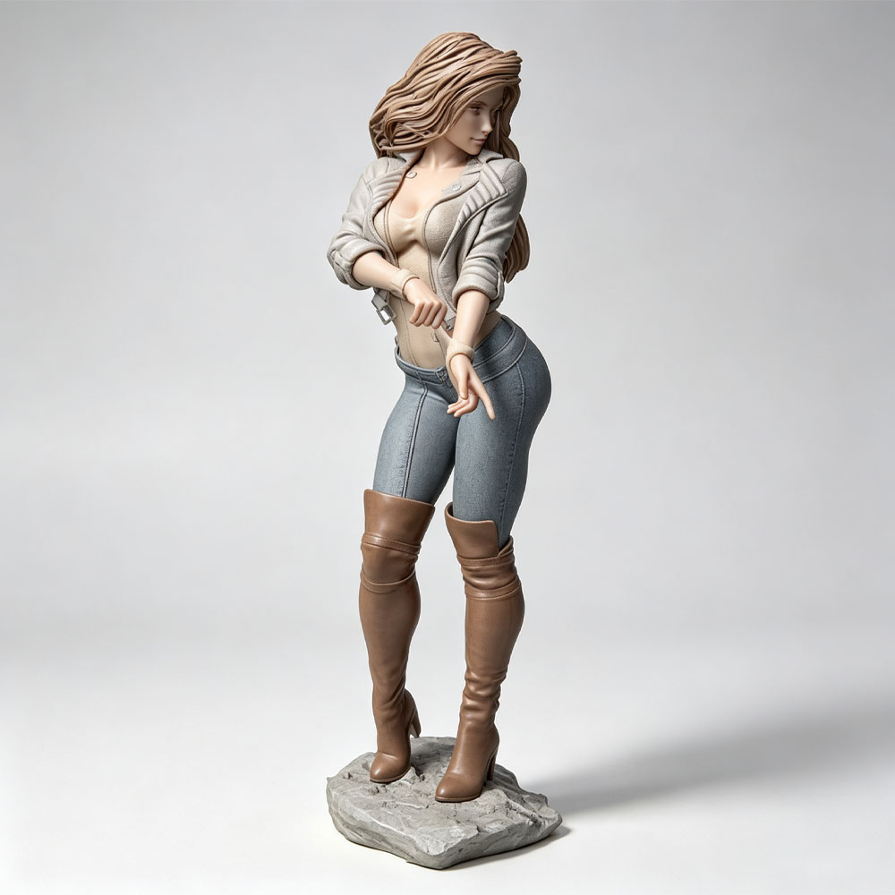3D Printing Article - Personagem feminino realista e elegante em