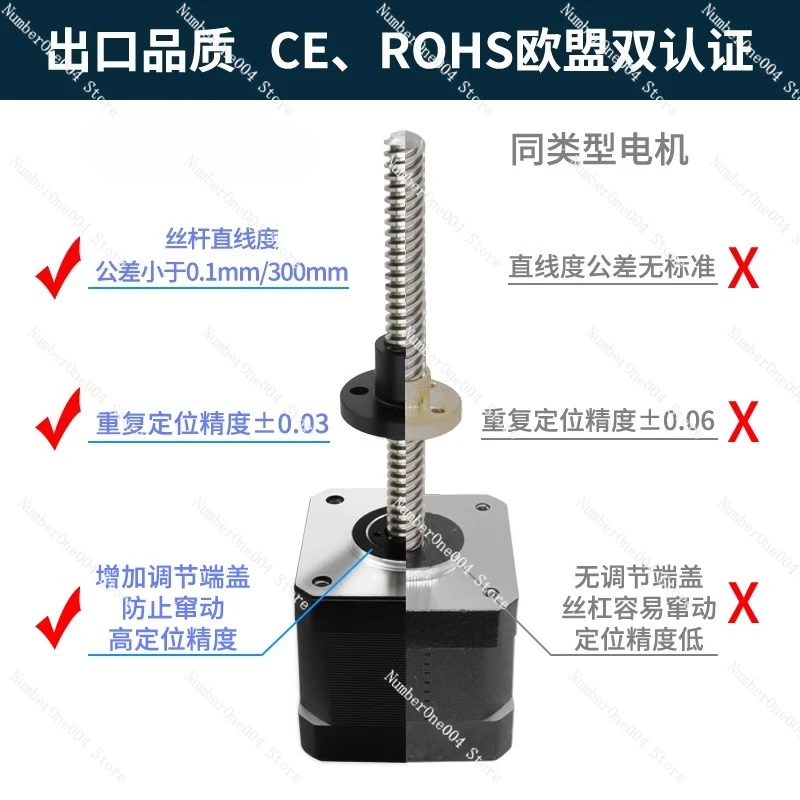 Lead Screw Stepper - Motor de Passo Linear Tipo Through