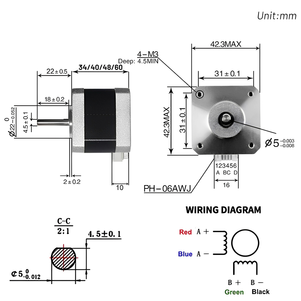 Motor de Passo Nema 17 42mm de - 3D Printing Maker avaliação e preço
