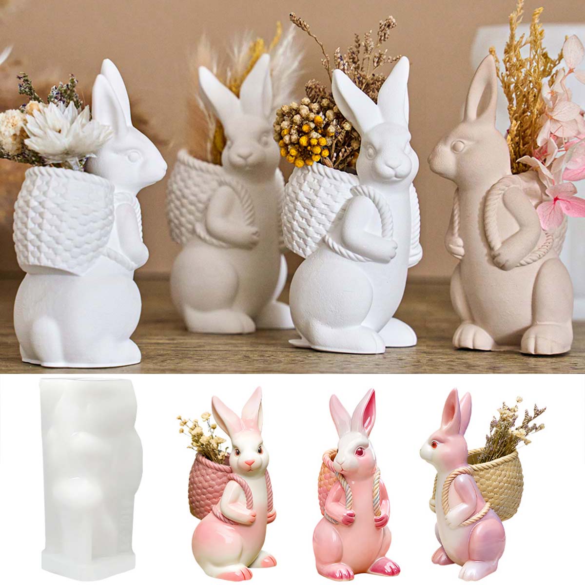 Molde de silicone de coelhinho - 3D Printing Vase avaliação e preço