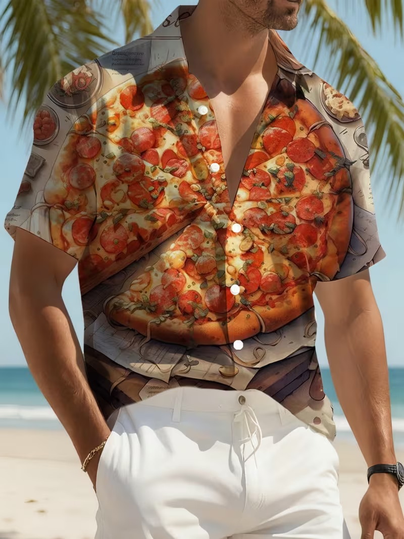 Camisa Havaiana Masculina com  - 3D Printing In Food avaliação e preço