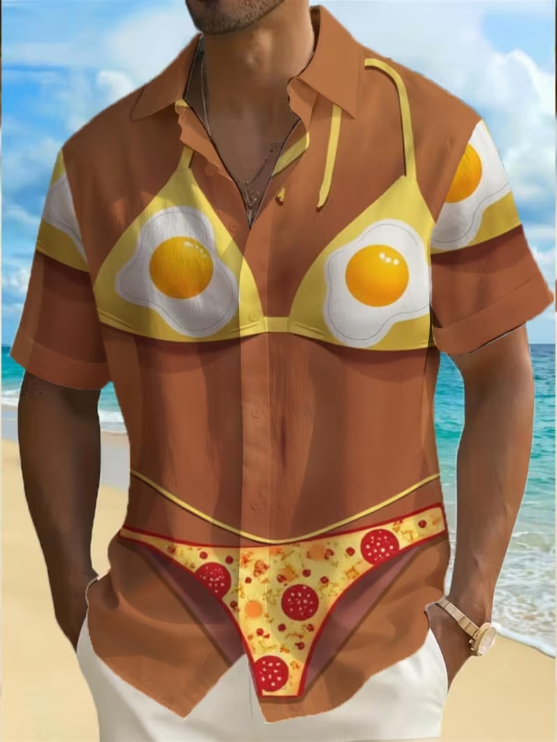 Camisa Havaiana Masculina com  - 3D Printing In Food avaliação e preço